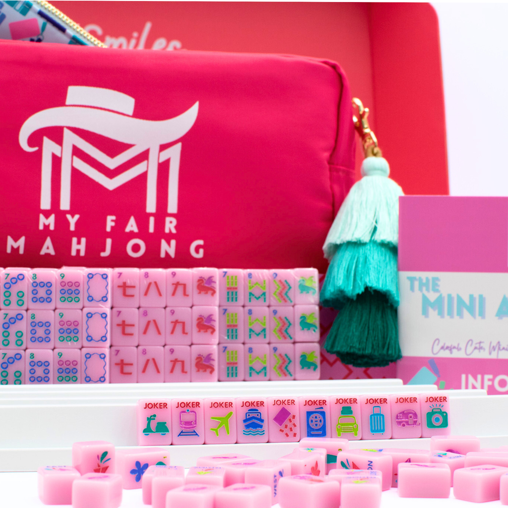 LIMITED TIME SALE  - My Fair Mahjong - MINI TRAVEL MAHJONG  |  Mini Anywhere Series  |  Pink
