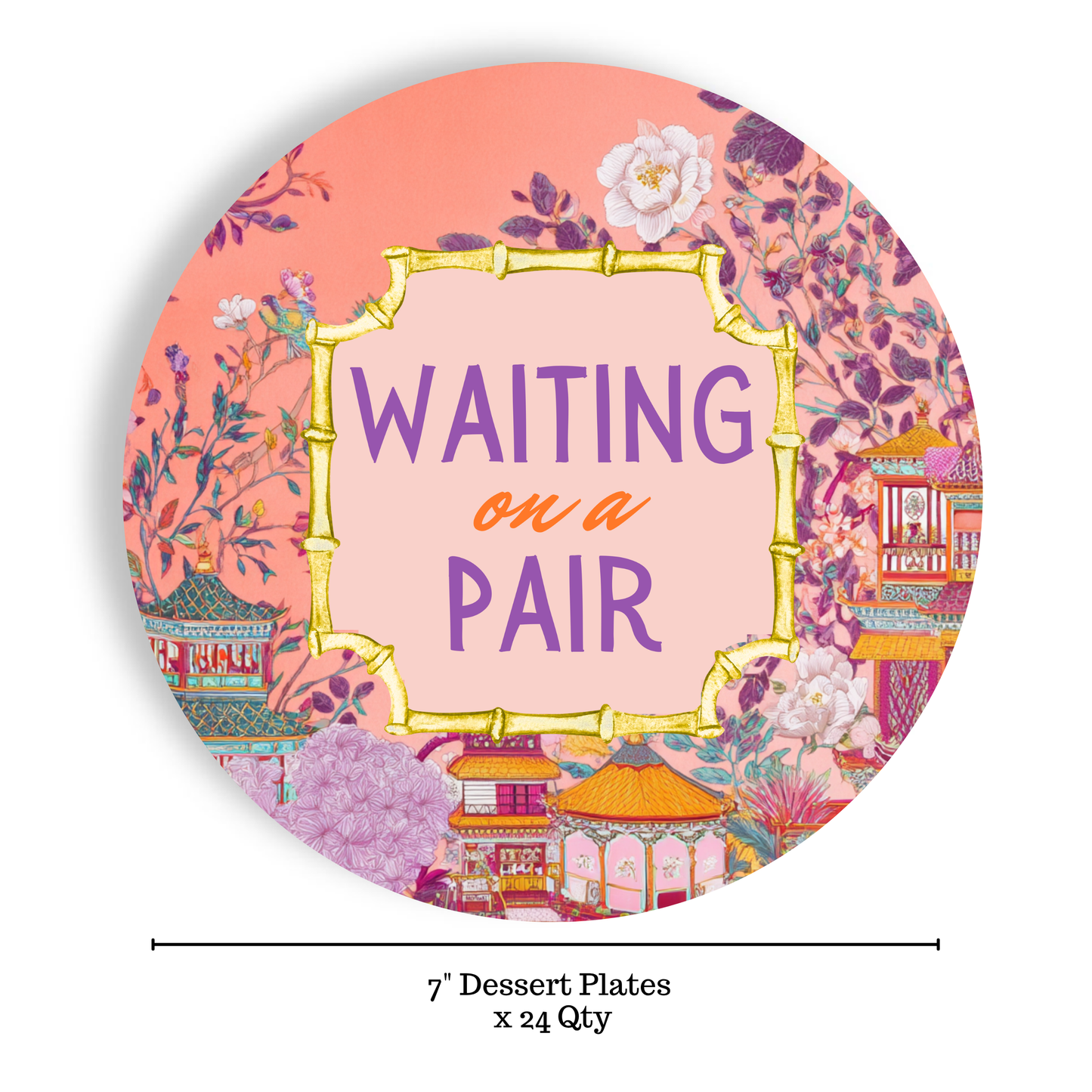 Mahjong Appetizer Plates “Waiting on a Pair” 7" Paper Plates - Fabuplates