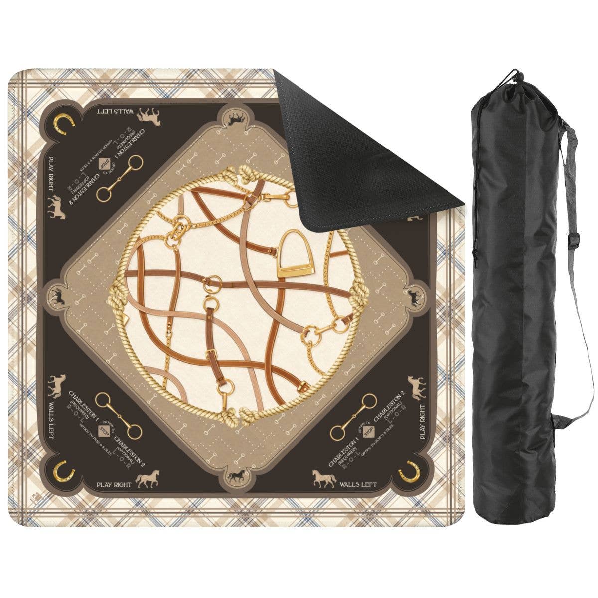 Anders Ruff Design Co. - Saddles & Silk Mahjong Mat | The Equestrian Collection: 33" x 33"