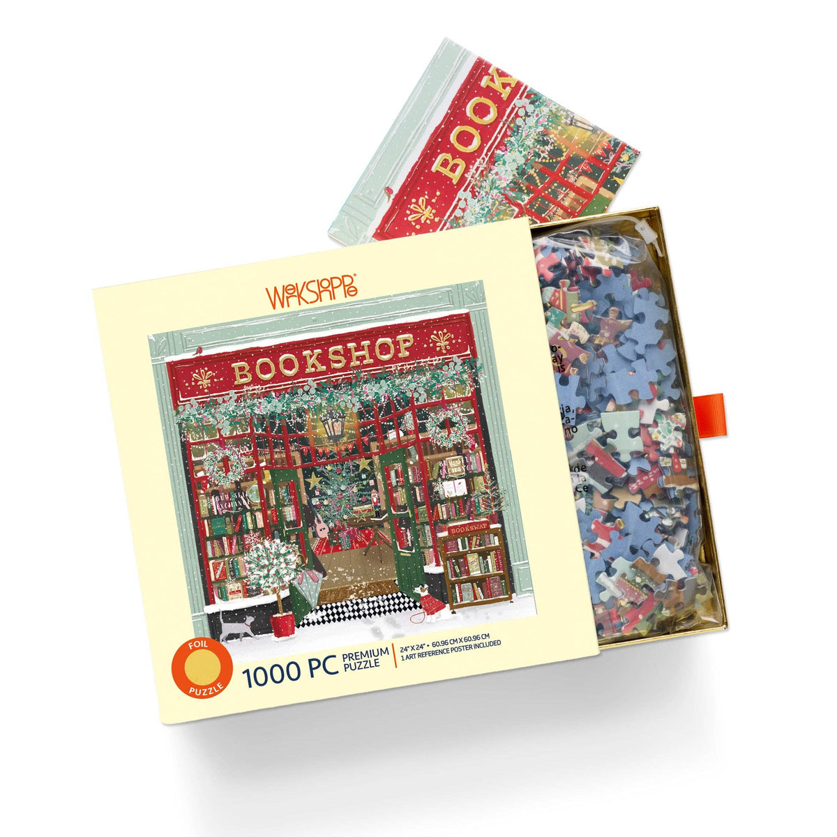 Festive Bookshop Gold Foil Puzzle