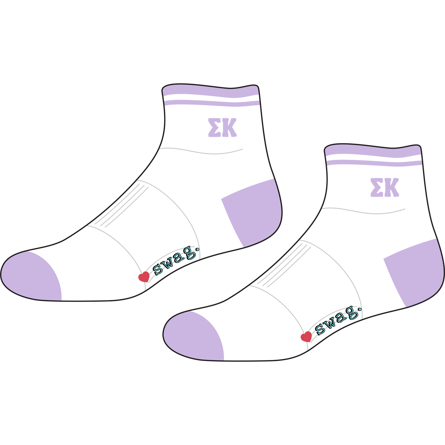 Sigma Kappa Quarter Socks