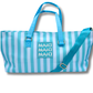 My Fair Mahjong - MAHJONG TOTE BAG  |  Wide with Zipper Closure: Stripes- Purple & Green Tote Bag