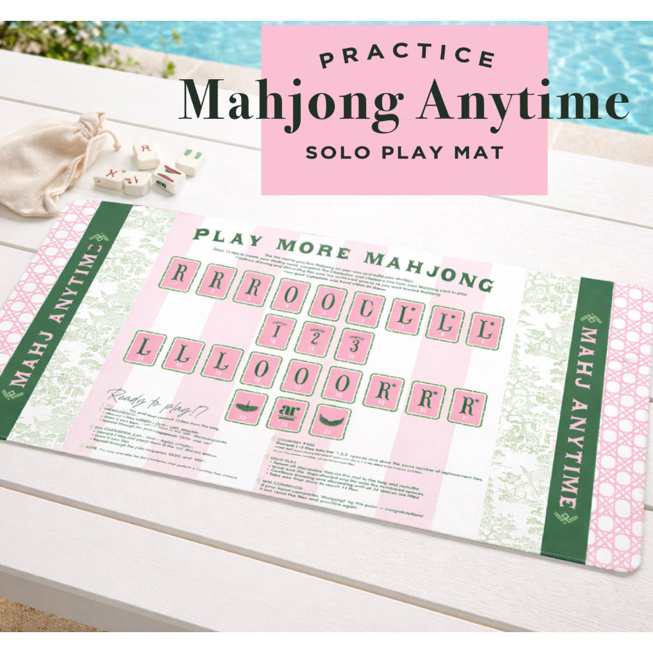 Anders Ruff Design Co. - Mahjong Practice Mat | Strategy, Charleston, Training,: Blue Palm