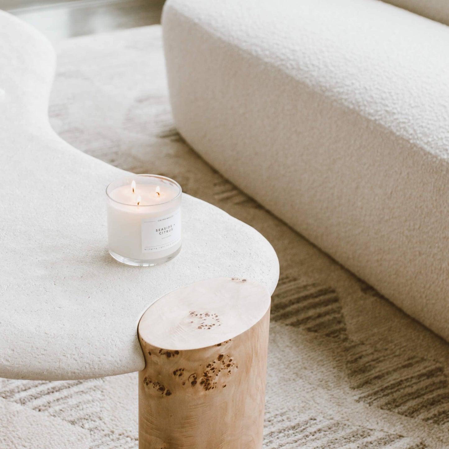 Calyan Wax Co. - Seaside + Citrus - 3 Wick Clear Glass Tumbler Soy Candle