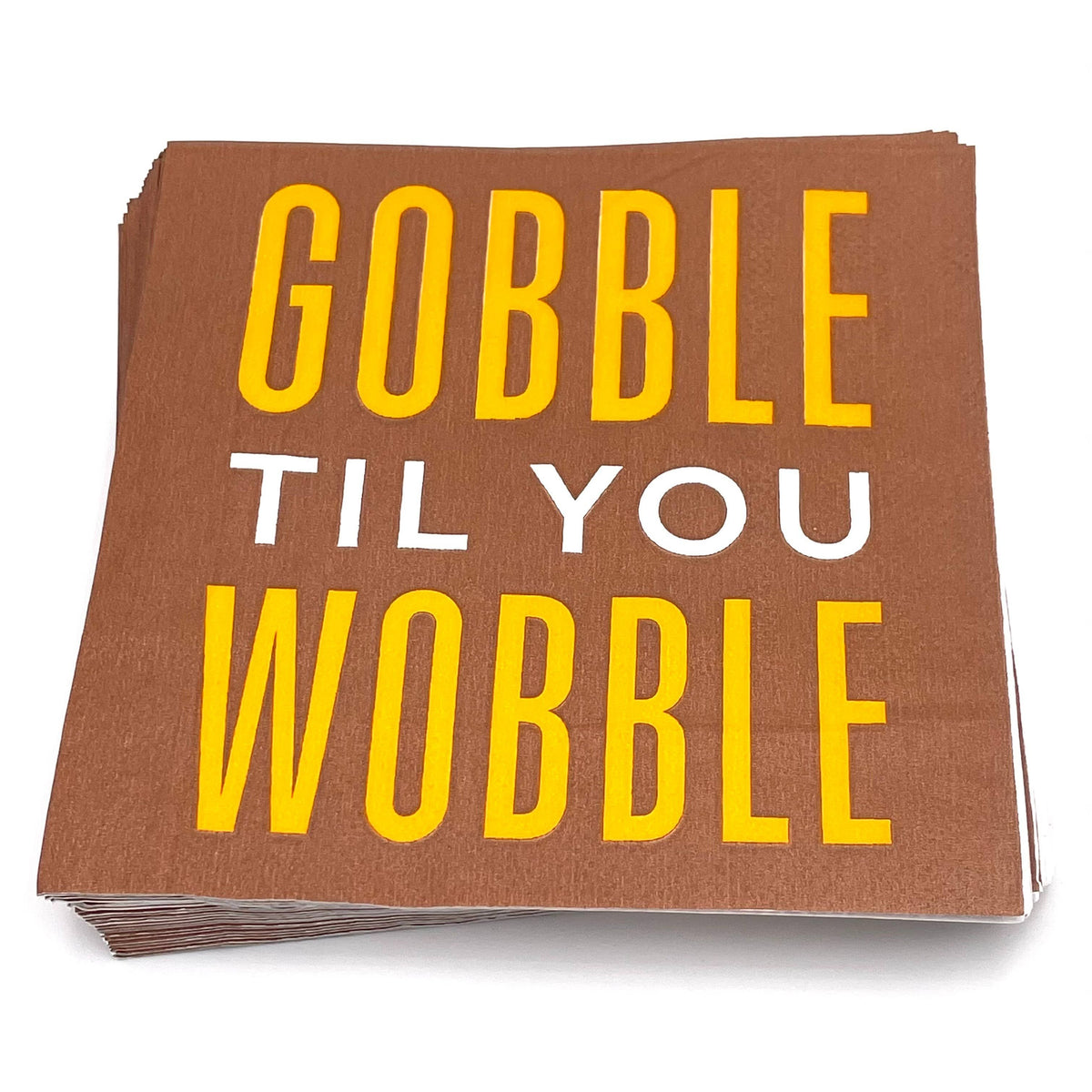 Gobble Til You Wobble | Thanksgiving Cocktail Napkins