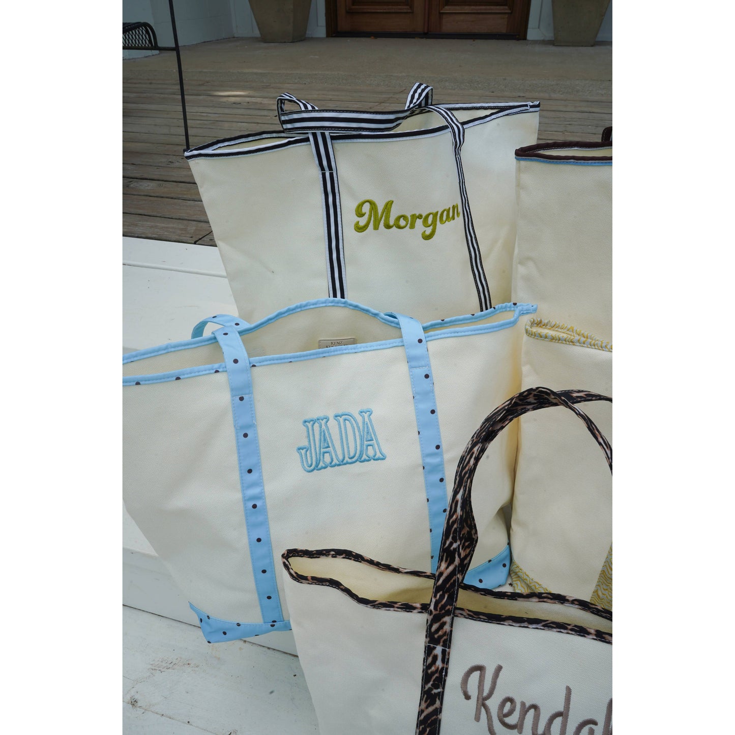 Standard Canvas Tote - Fall Collection | Customizable: Chocolate Stripes - KENZKUSTOMZ