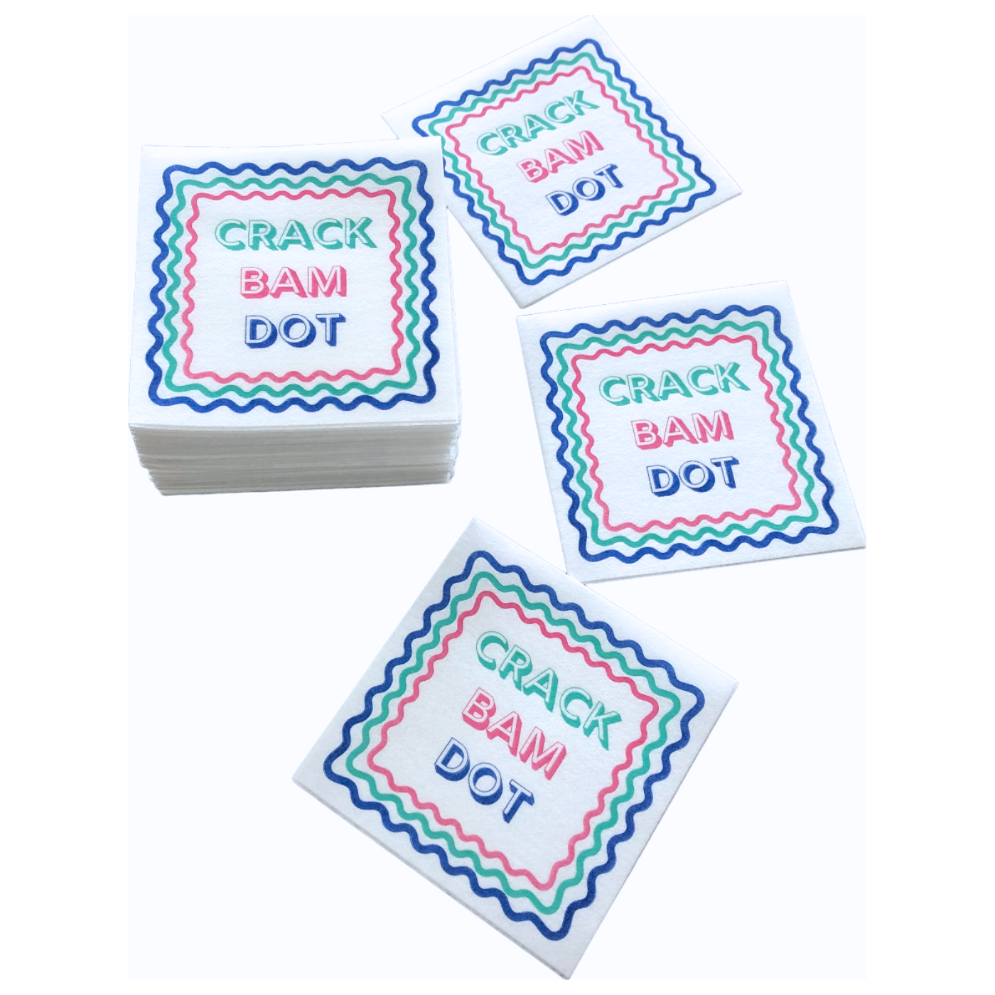 My Fair Mahjong -  Crack Bam Dot Mahjong Napkins - 50-Pack | 5'' x 5'' folded