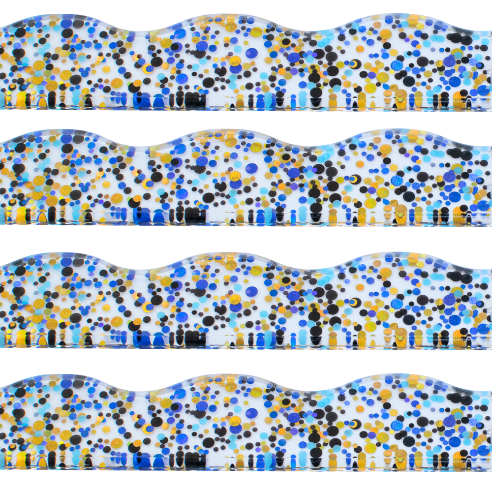 My Fair Mahjong - MAHJONG RACK PUSHERS - MAGNETIC  |  Premium Acrylic  |  Set of 4: Confetti-Wavy-Blue