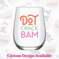 Fabuplates - Mahjong Stemless Tossware 4ct Set Wine Glasses "Dot Crack Bam"