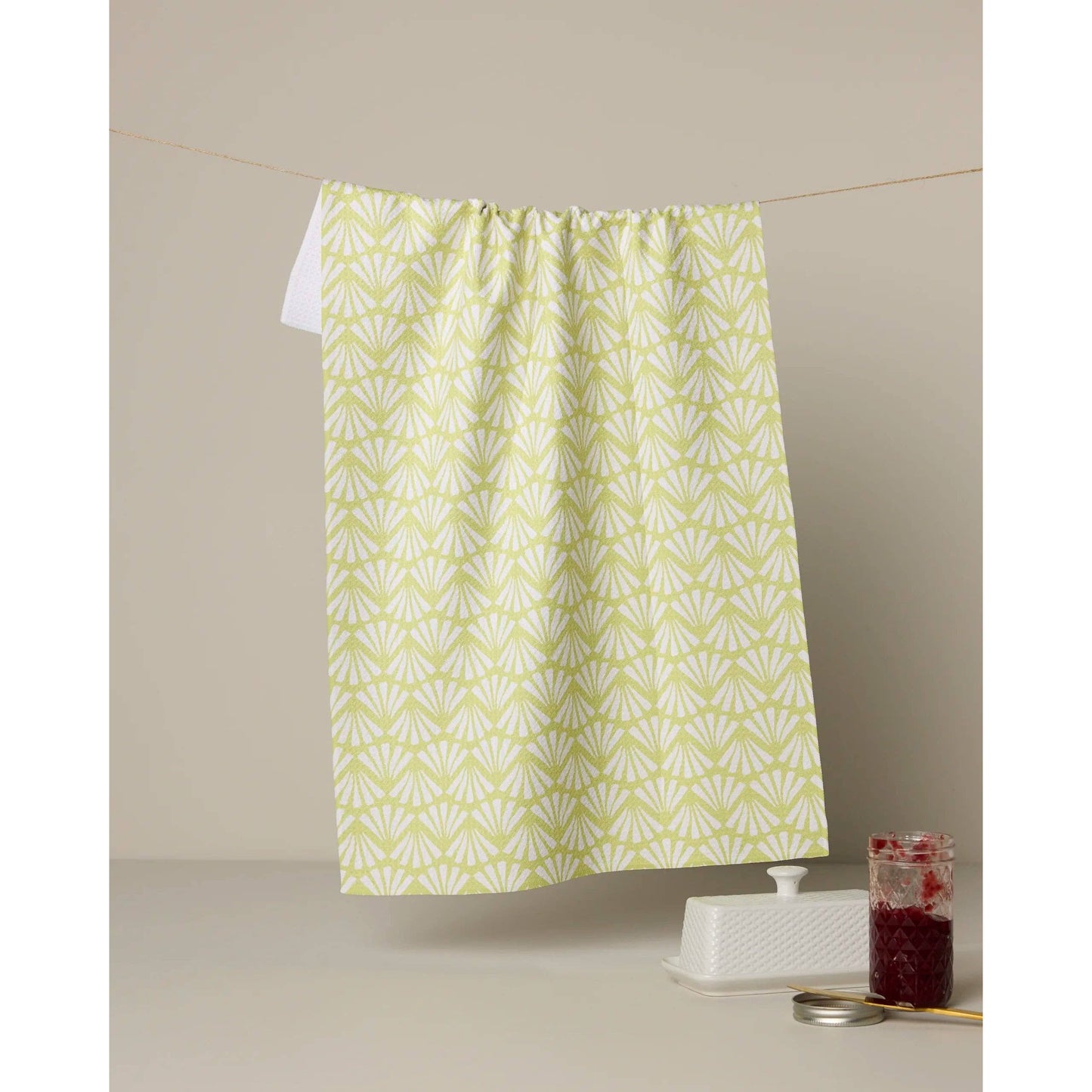 Geometry - Lime Blossom Tea Towel