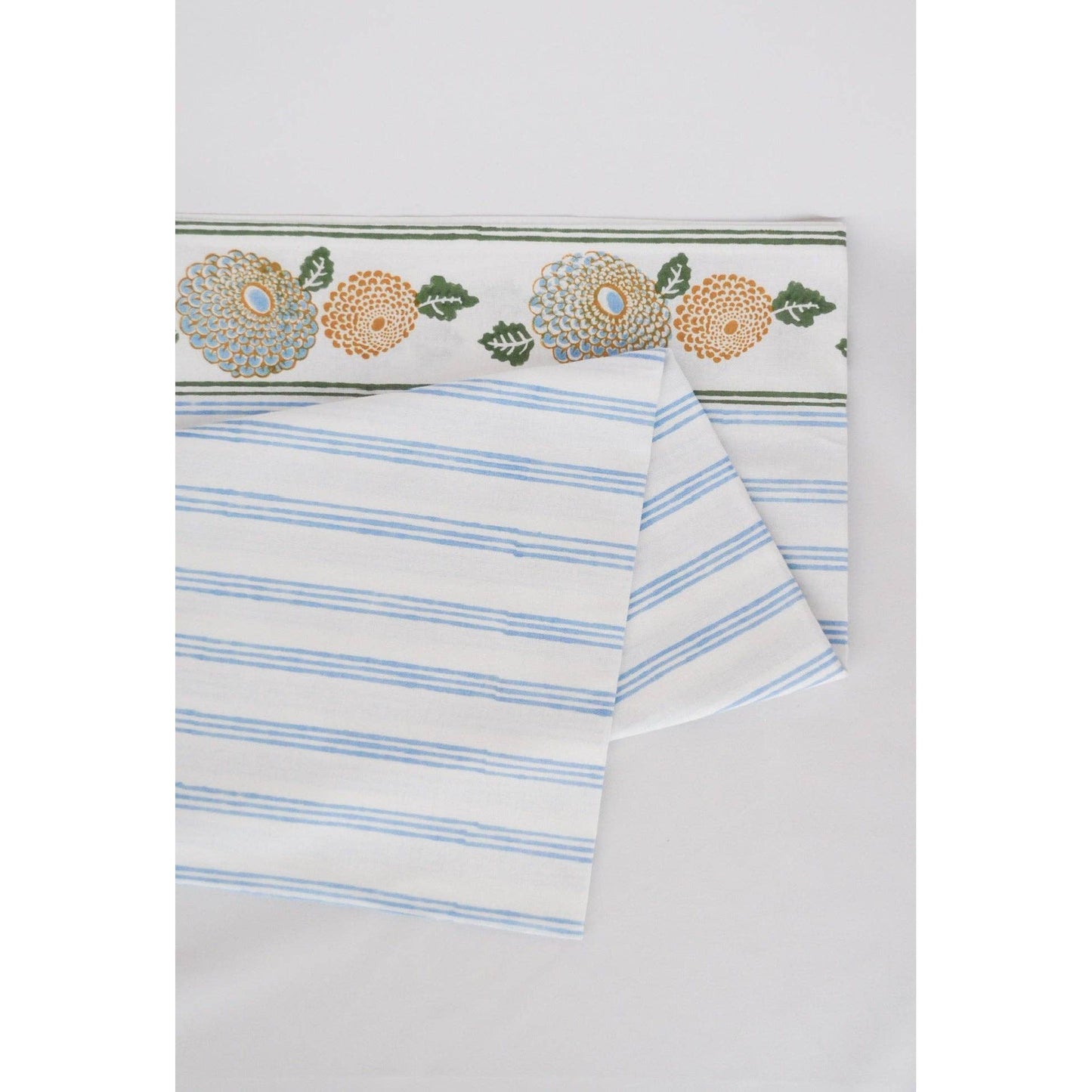 Mended - Table Throw - Marigold - Uniform Blue, Sage & Mustard
