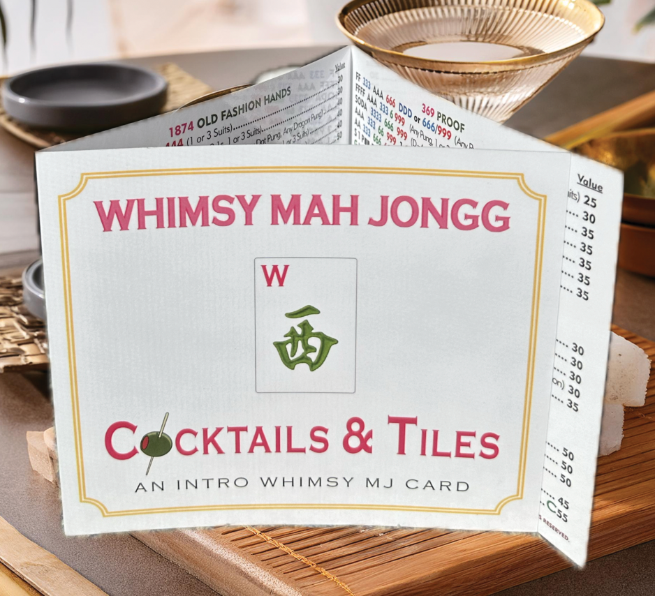 Whimsy Mah Jongg - COCKTAILS & TILES Themed Mahjong Card