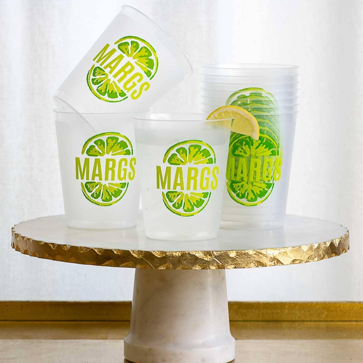 Margs Party Cups   Frosted/Lime   16oz.