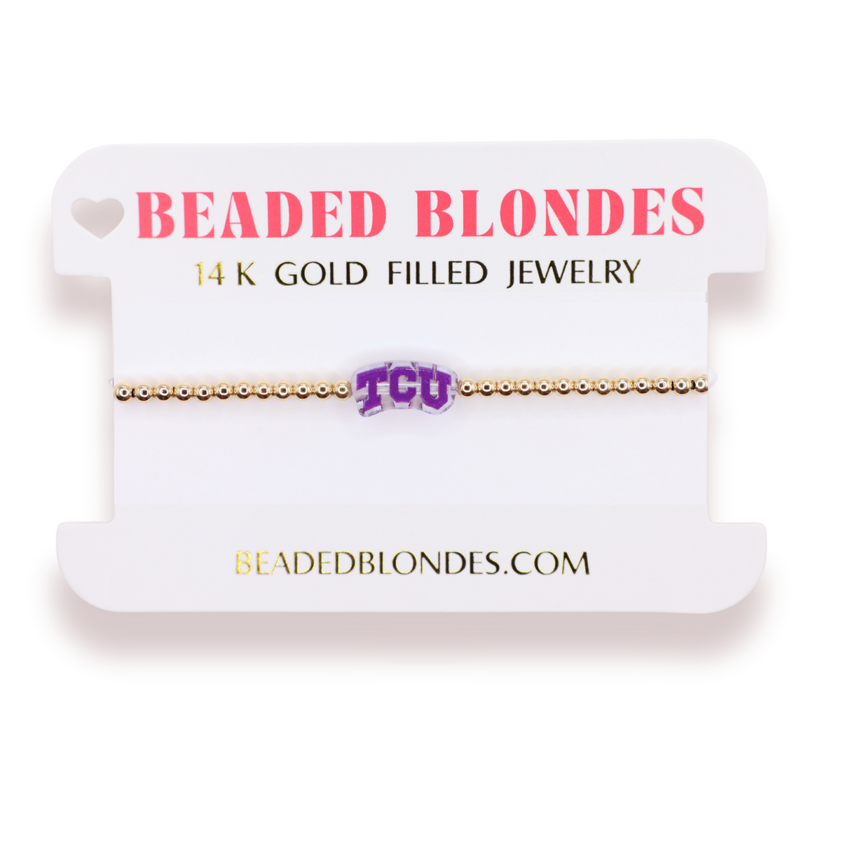 TCU Logo Bracelet on Gold