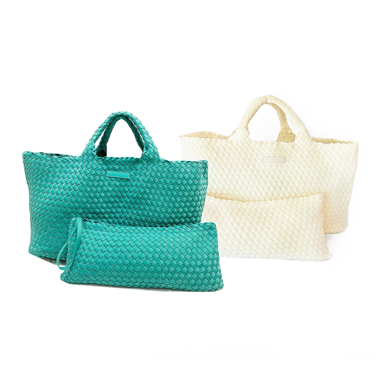 Peace Love Mahjong - Woven Mahjong Carryall : Aqua