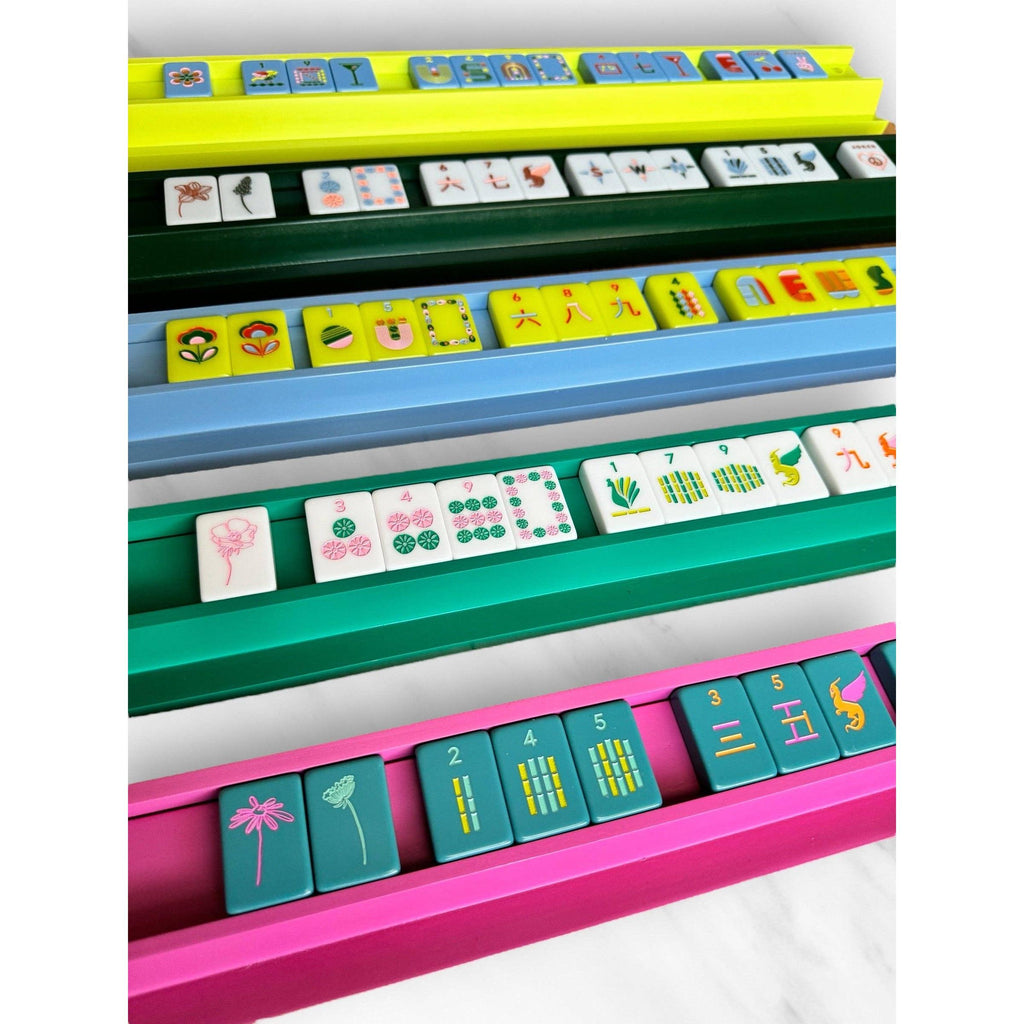 Peace Love Mahjong - Mahjong Racks & Pushers (Set of 4): Chartreuse