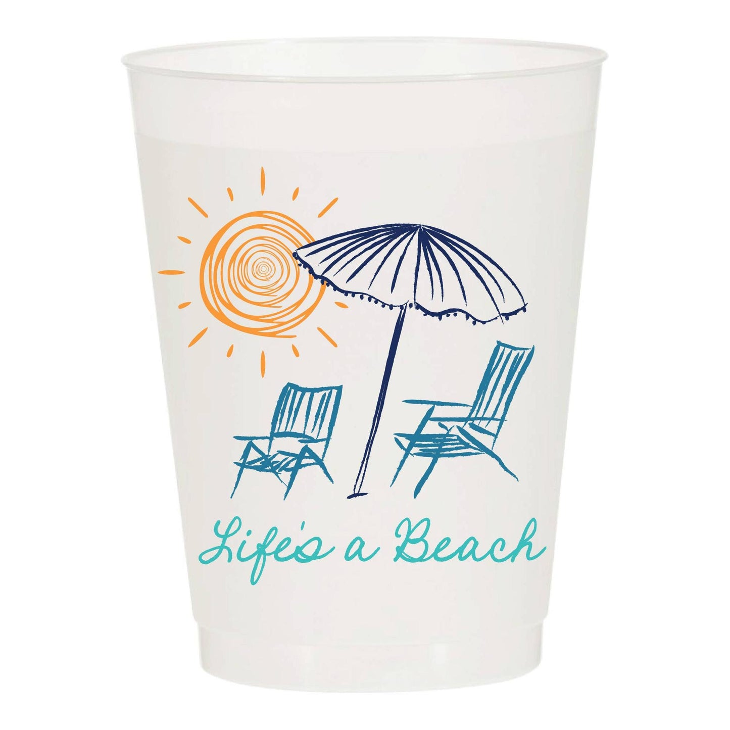 Life's A Beach Frosted Cups - Summer: Pack of 6