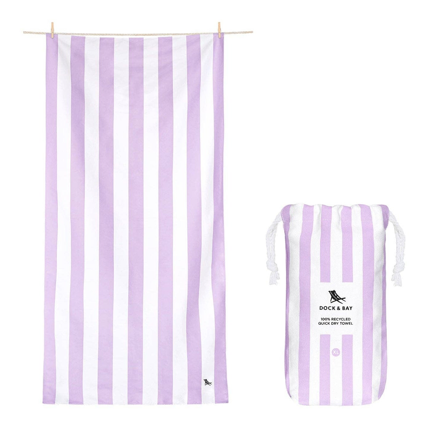 Dock & Bay USA - Dock & Bay Quick Dry Towels - Cabana - Lombok Lilac: Large (63x35")