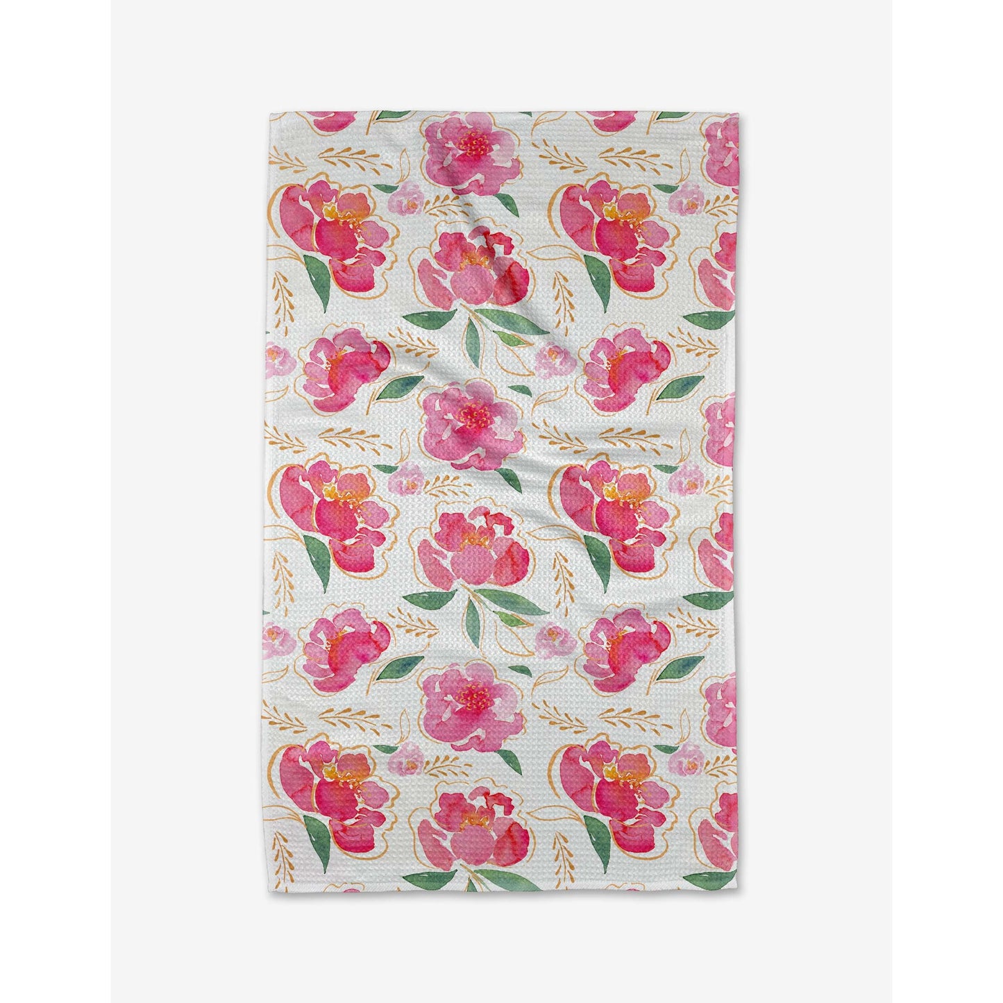 Geometry - Pink Peony Tea Towel