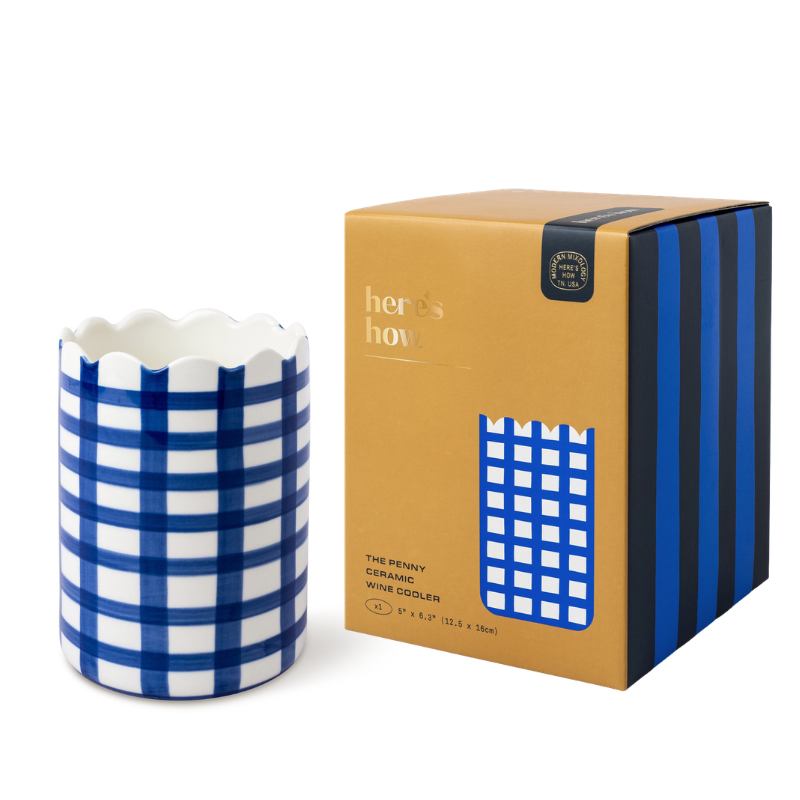 THE PENNY CERAMIC WINE COOLER IN COBALT