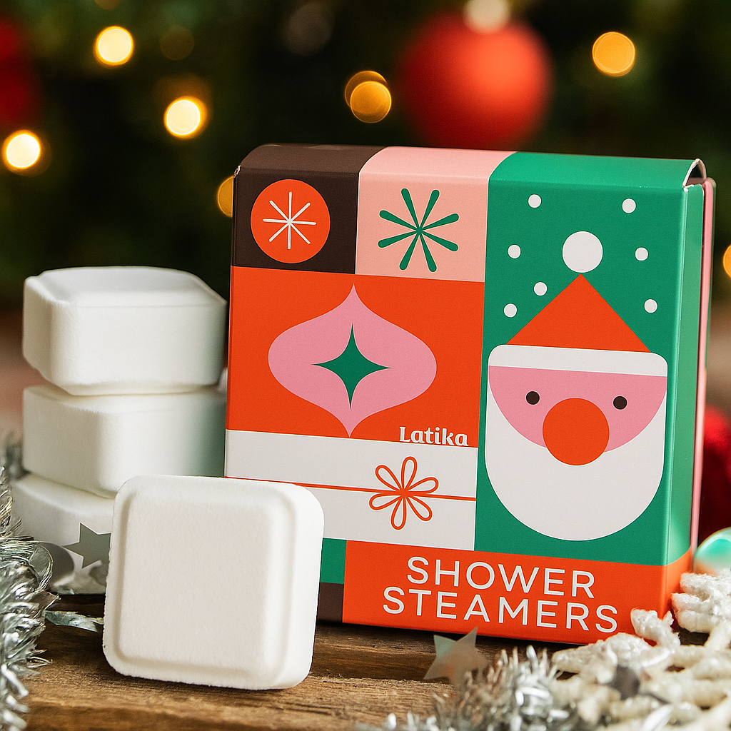 Latika Beauty - Christmas Gometric Santa 🎅 Shower Steamers