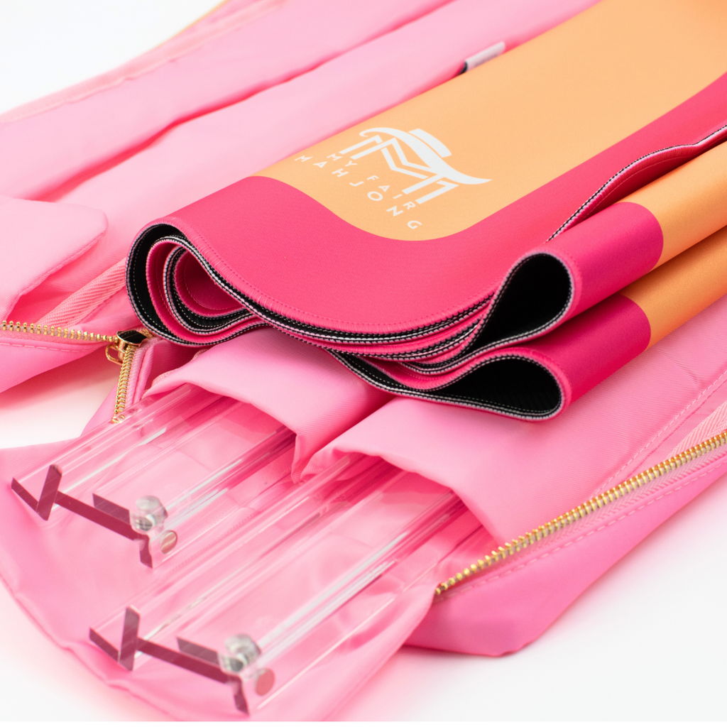 LIMITED TIME SALE  - My Fair Mahjong - Mahjong Rack Bag  |  Fits 20" Racks + Folded Mat : Ikat- Blue Rack Bag