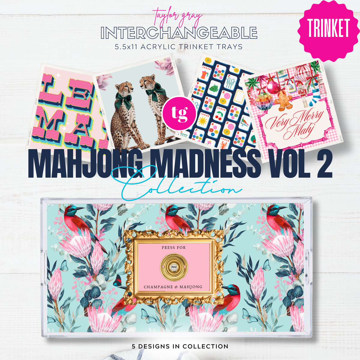 MAHJONG MADNESS VOL 2 trinket tray insert | 5.5x11