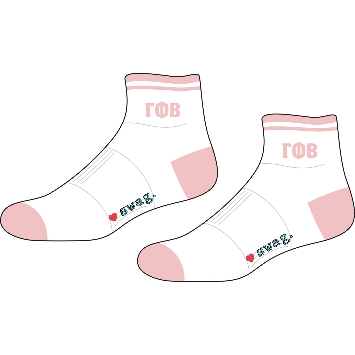 Gamma Phi Beta Quarter Sock