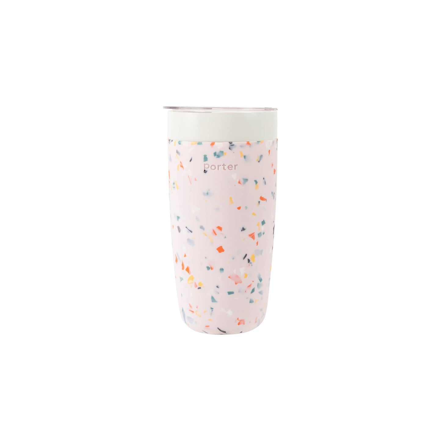 Insulated Ceramic Stainless Steel Coffee & Drink Tumbler: Terrazzo Blush