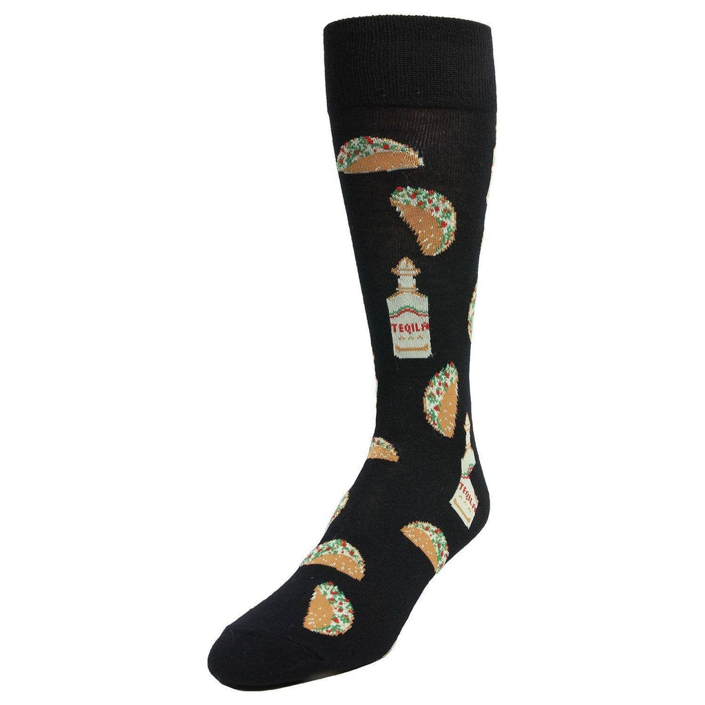 MeMoi Taco Tuesday Novelty Socks: 10 13 / Navy Blazer