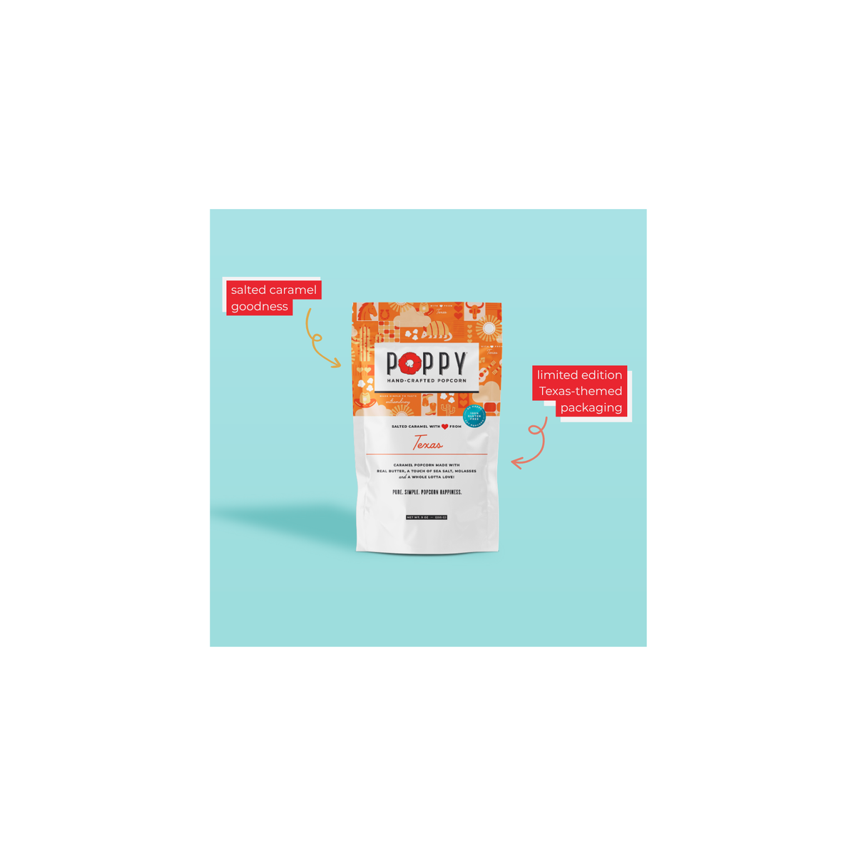 Salted Caramel State Series Popcorn - TX