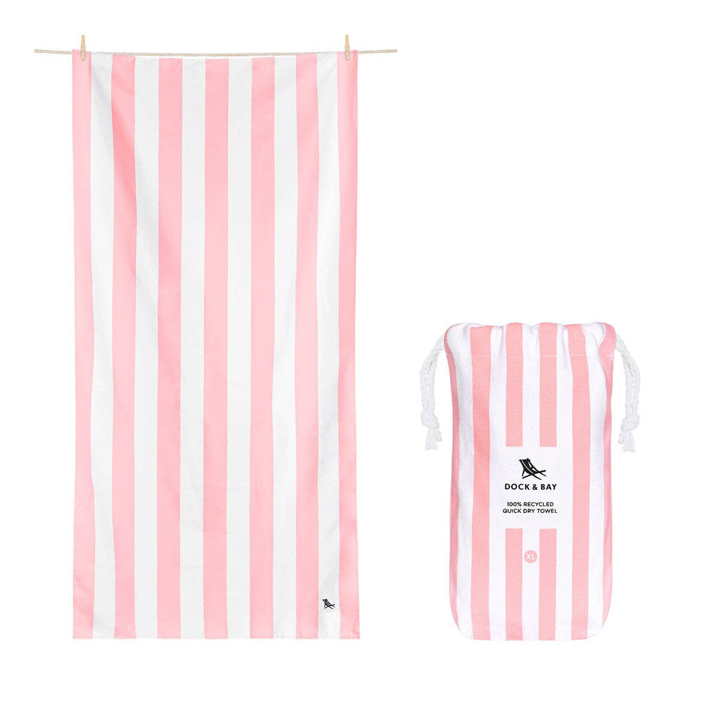 Dock & Bay Quick Dry Towels - Cabana - Malibu Pink: Large (63x35")