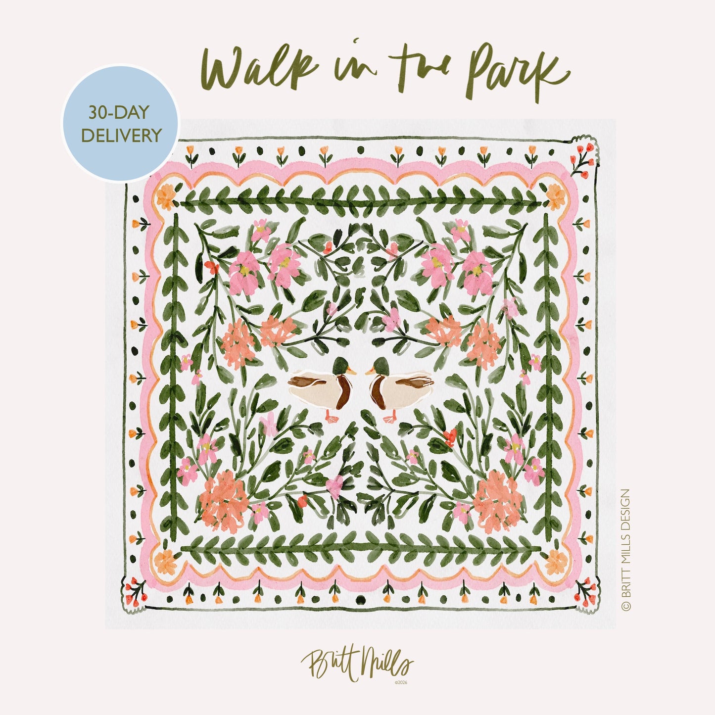 Britt Mills Design - Mahjong Mats (Non-Neoprene): Walk in the Park