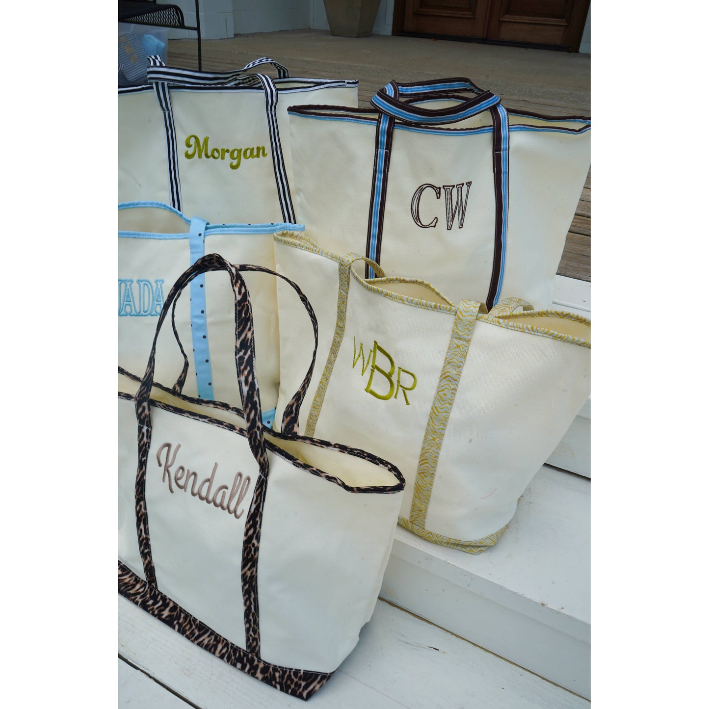 Standard Canvas Tote - Fall Collection | Customizable: Chocolate Stripes - KENZKUSTOMZ