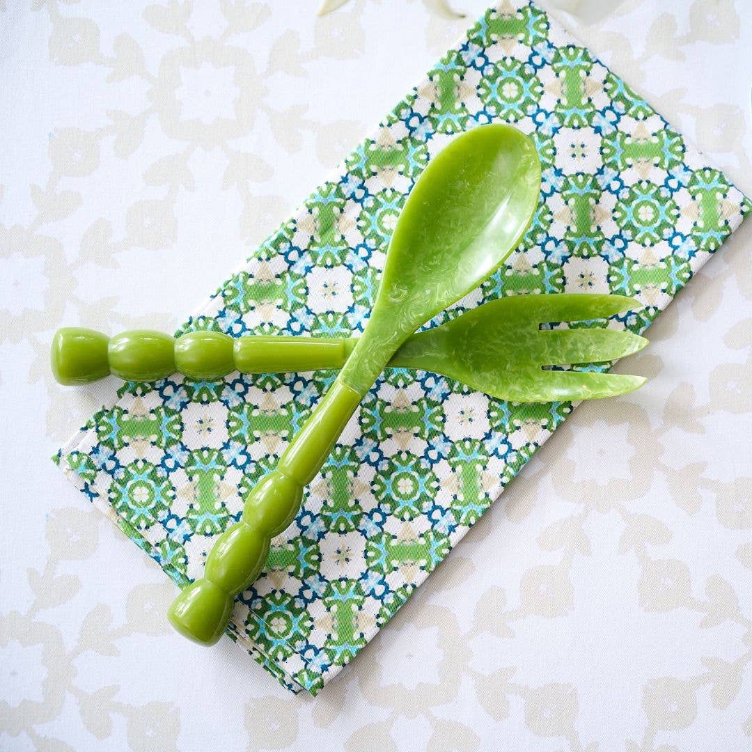 Laura Park Designs - Bermuda Salad Servers, SumnerEdit: Blue