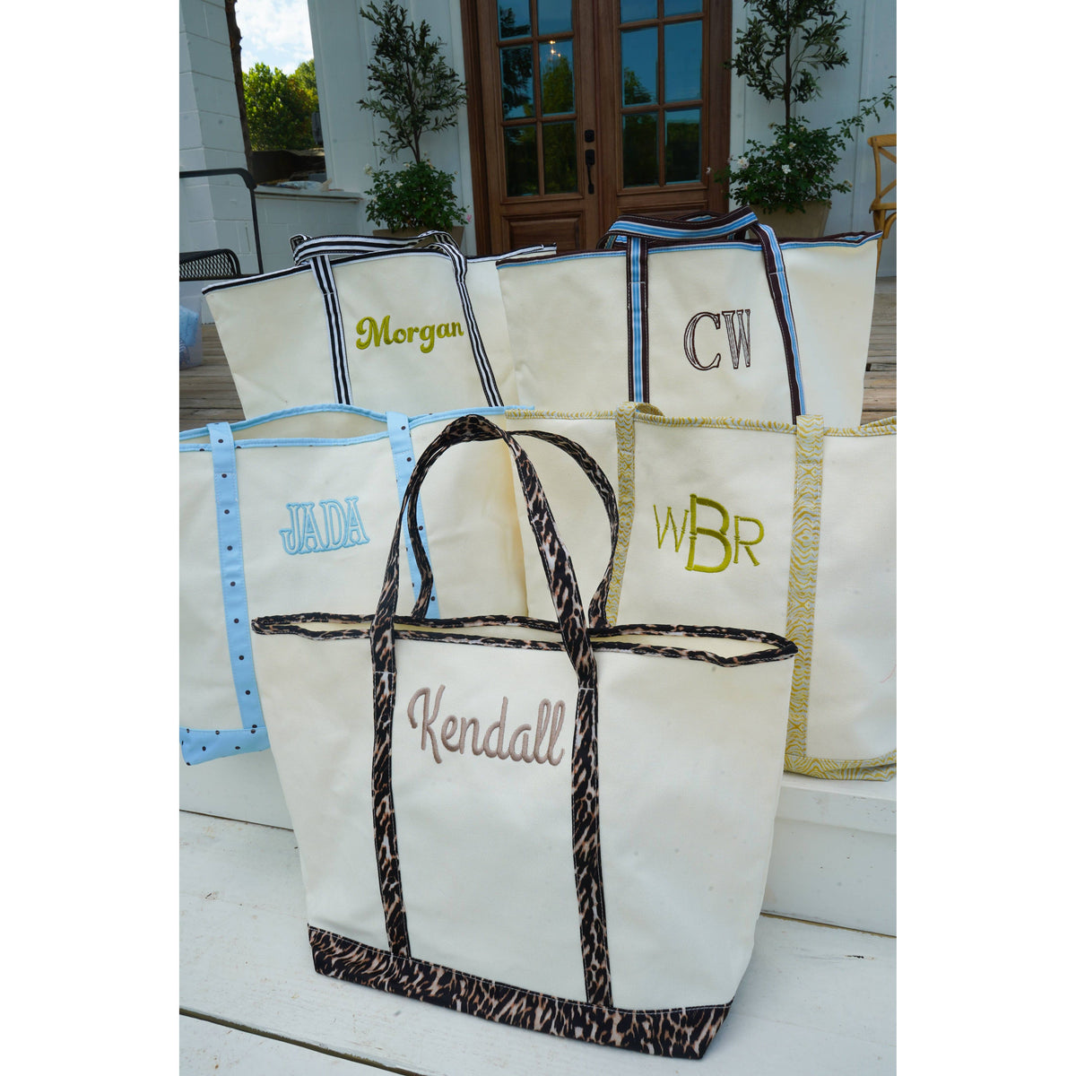 Standard Canvas Tote - Fall Collection | Customizable: Chocolate Stripes - KENZKUSTOMZ