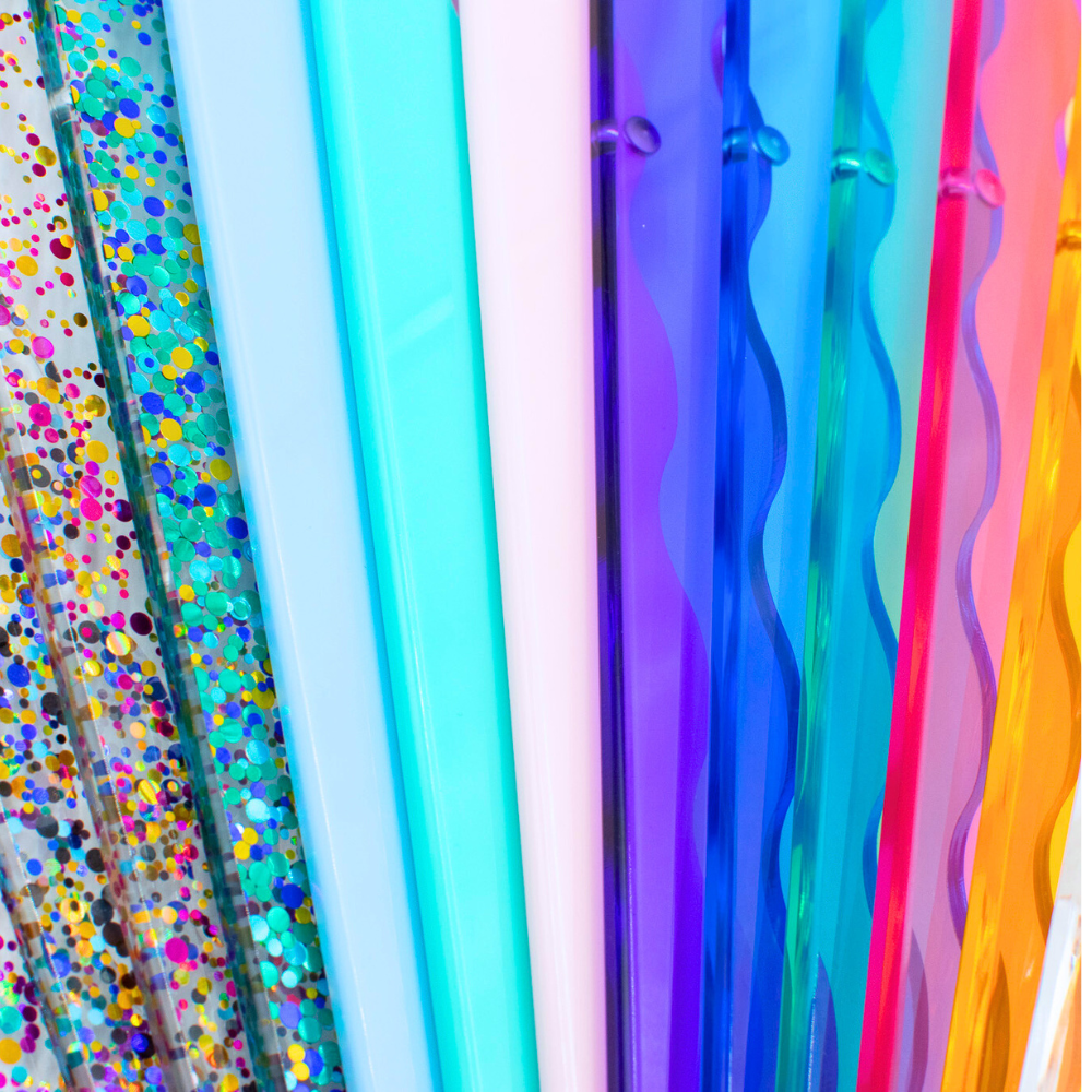 My Fair Mahjong - MAHJONG RACK PUSHERS - MAGNETIC  |  Premium Acrylic  |  Set of 4: Confetti-Wavy-Pink