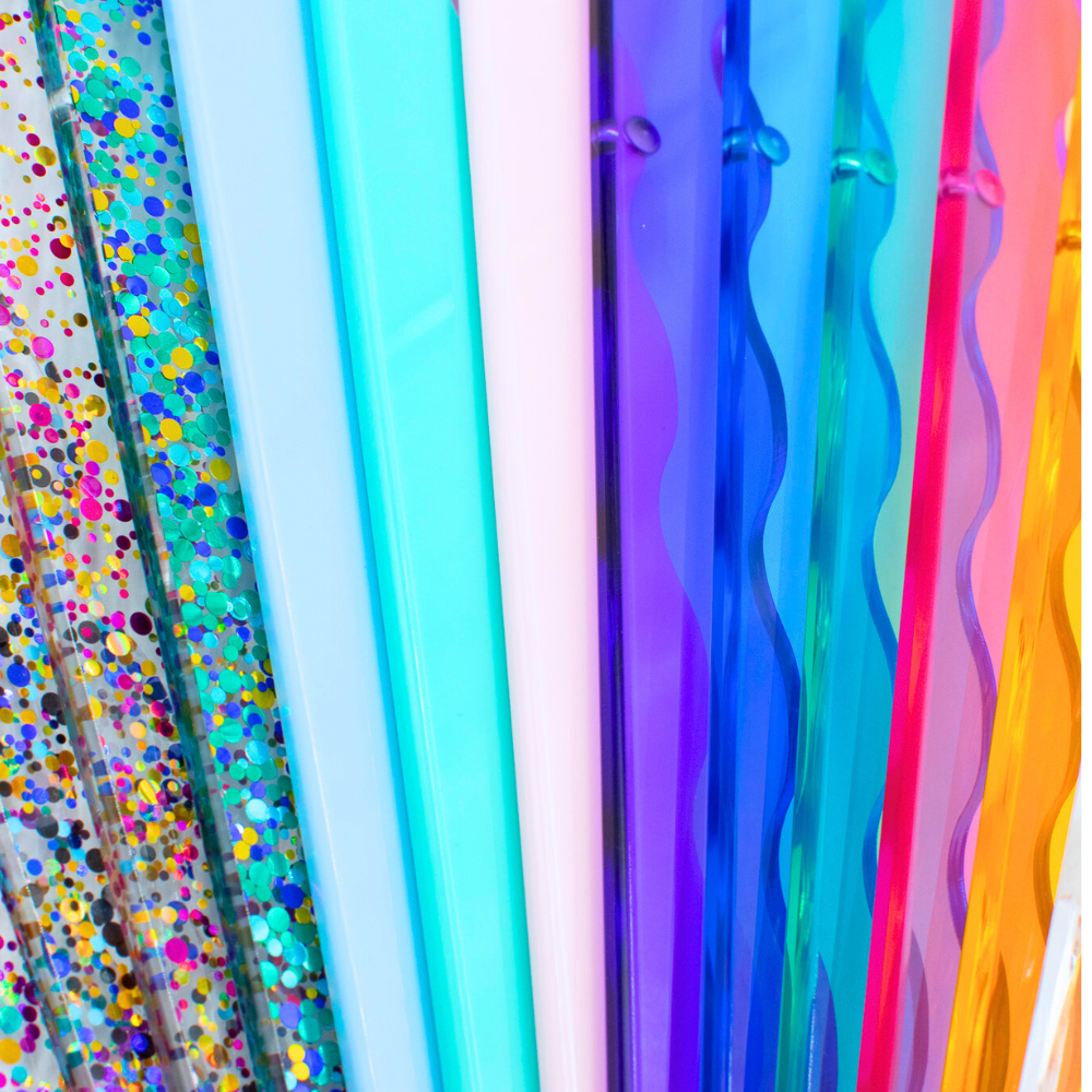 My Fair Mahjong - MAHJONG RACK PUSHERS - MAGNETIC  |  Premium Acrylic  |  Set of 4: Confetti-Wavy-Green