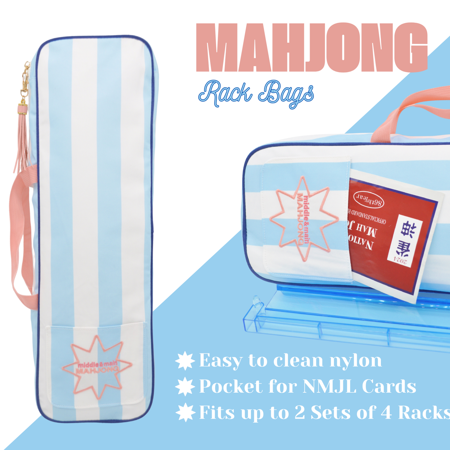 Middle & Main Mahjong - Traveling Tiles Mahjong Rack Bag