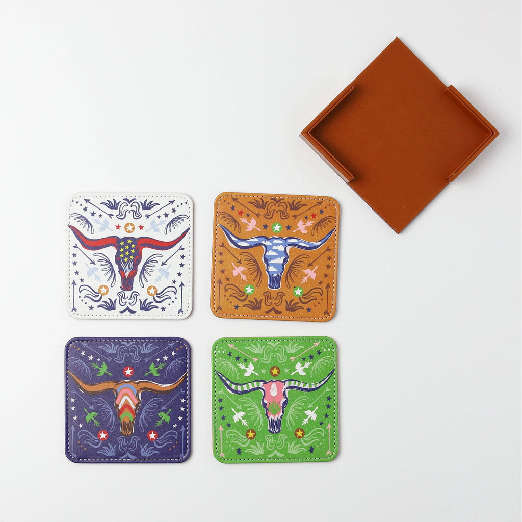 Longhorn Coasters Set of 4