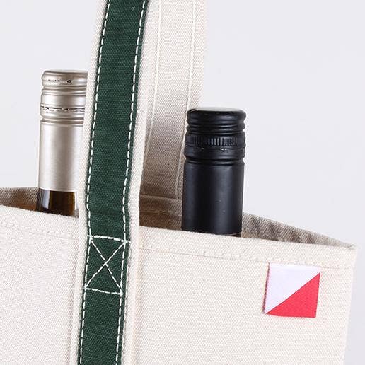 ShoreBags - 2- Bottle Canvas Wine Gift Host Bag: Turquoise