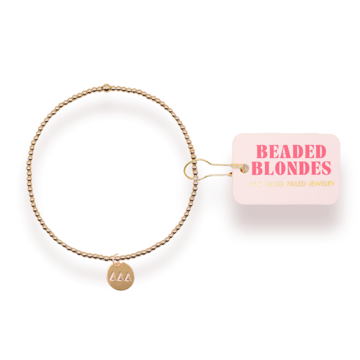 Beaded Blondes - Tri Delta Charm Bracelet: Standard 6.75 inch