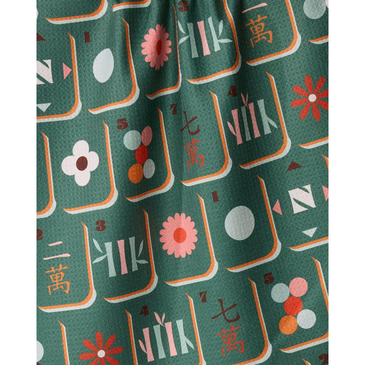 Moss Tile Toss Tea Towel - Mahjong