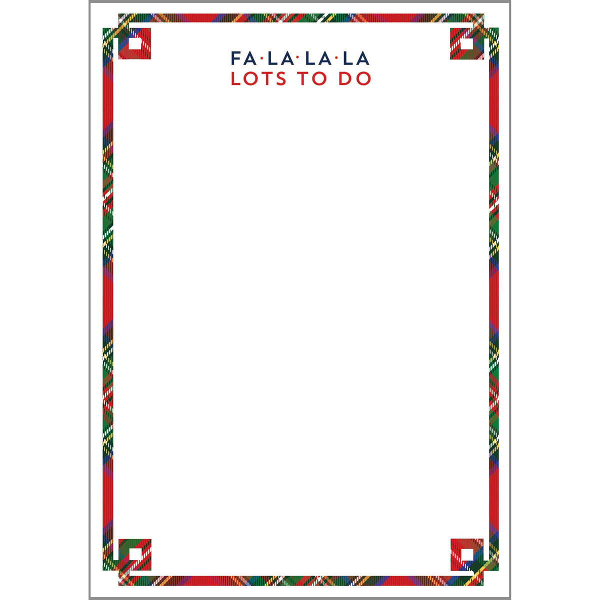 FA LA LA Tartan Notepad