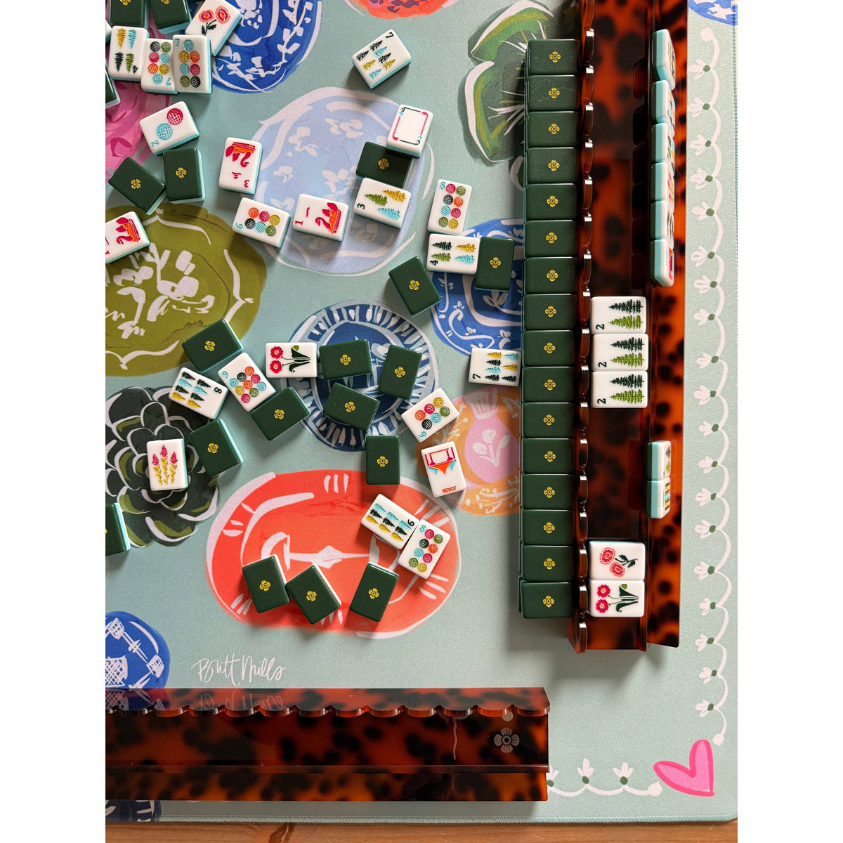 Britt Mills Design - Neoprene Mahjong Mats : Willow