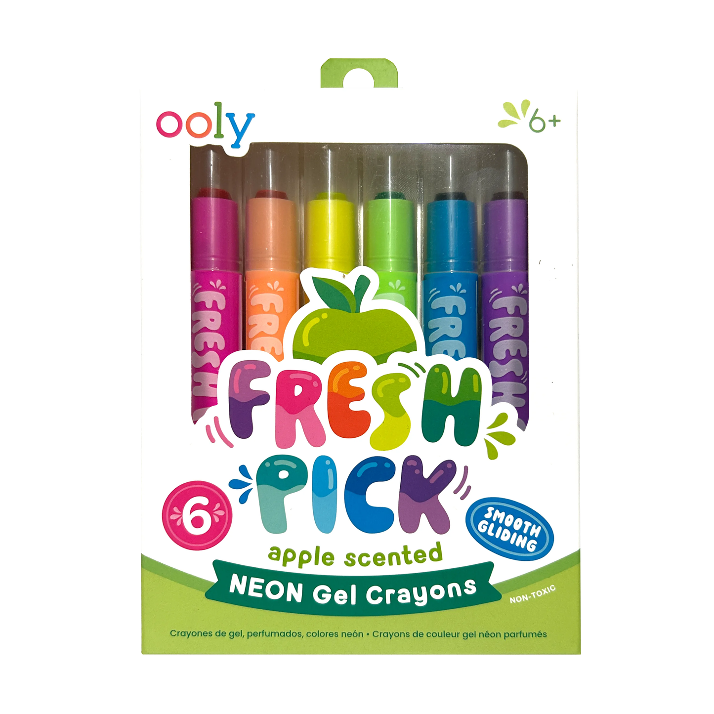 OOLY - Fresh Pick Apple Scented Gel Crayons - Set of 6