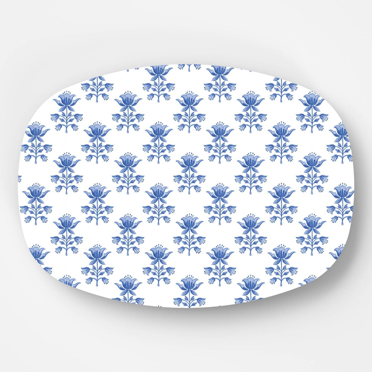 Tulip Block Print Serving Platter