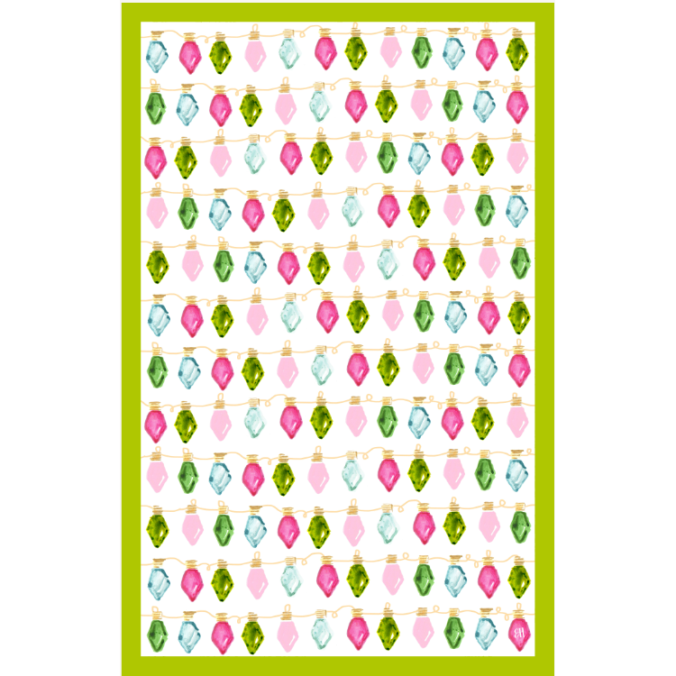 KEVA Style and Created By - Double Sided Holiday Lights Tea Towel