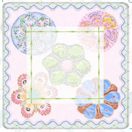 Magnolia Paperie - Watercolor Oyster Plates  Mahjong Mat