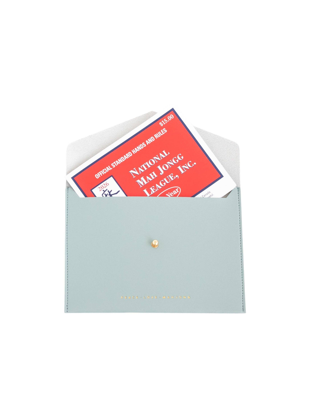 Peace Love Mahjong - Card Clutch: Hunter Green